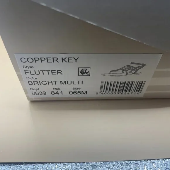 COPPER KEY FLUTTER RAINBOW SANDALS 6.5 - Picture 12 of 12